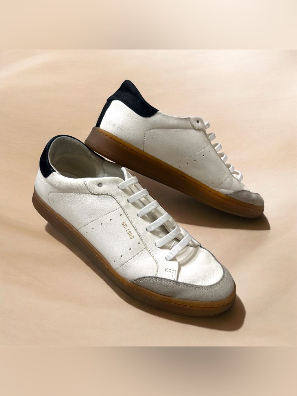 Sam Edelman Josi Leather Retro Low-Top Sneakers with Gum Sole Size 9